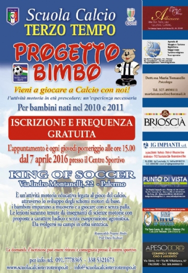 Il Progetto Bimbo parte il 7 aprile!