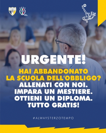 PROGETTO GRATUITO RISERVATO A CHI HA ABBANDONATO LA SCUOLA DELL'OBBLIGO.