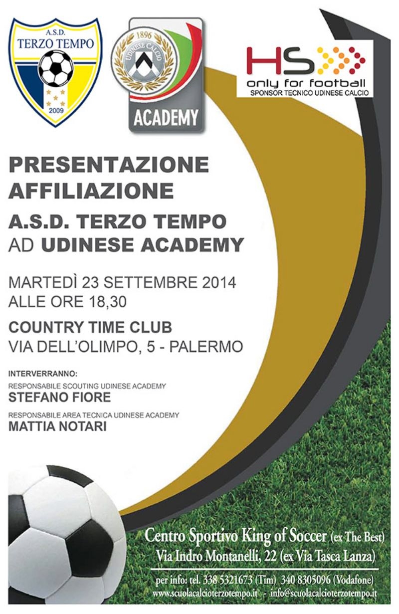 TERZO TEMPO entra nel Progetto Udinese Academy.